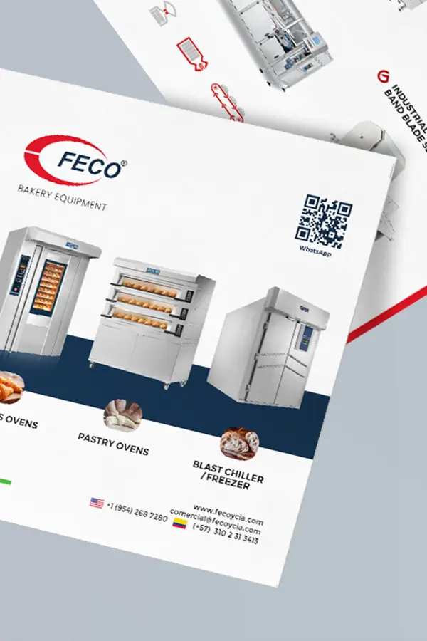 MockUp de Volante para venta de Equipos de Panadería.