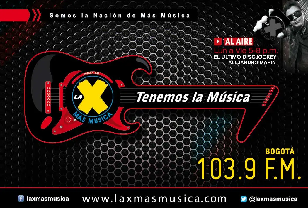 Diseño para pauta de revista, con fondo negro y guitarra roja